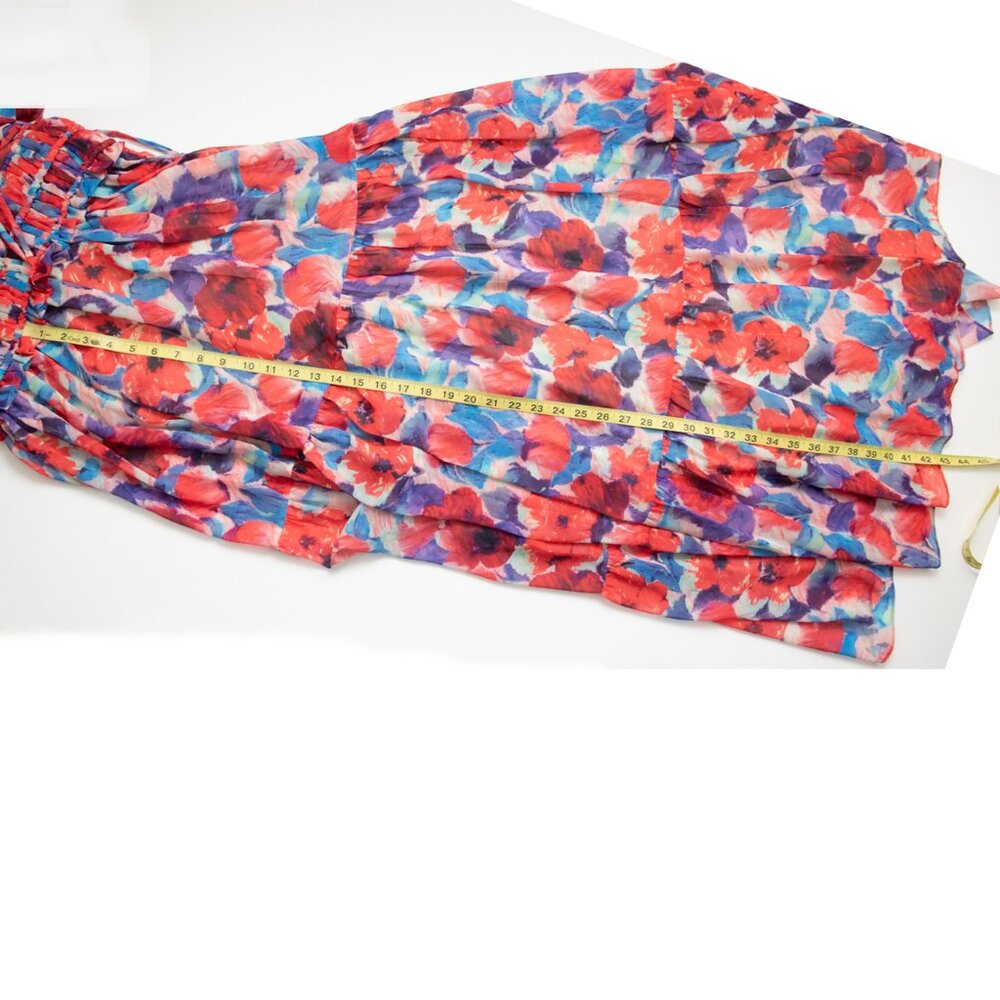 PatBo Violet Maxi Dress V-neck Flutter Sleeve  Multicolor Floral Size 6 New - Picture 6 of 7